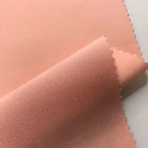 Textile tissé de couleur unie 200gsm 75d Barbie 95 Polyester 5 Spandex double couche vente en gros de tissu extensible 4 voies pour vêtements