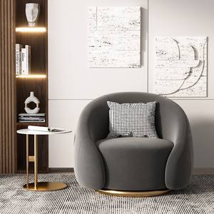 Canapé-lit design nordique en bois rotatif de luxe décontracté à un siège, motif tigre, minimaliste, salon, pieds en métal - Product Image 4