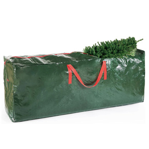 Sac de rangement pour sapin de Noël 120 cm imperméable avec fermeture éclair vert avec poignées - Product Image 1