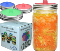 Couvre-bocal de fermentation LifeTop de qualité alimentaire, 86 mm de large, en silicone, sans eau, avec système d'airlock, grande taille L
