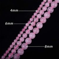 Perles de pierres précieuses naturelles de haute qualité, sans lait teint, Rose de Madagascar, Quartz Rose, perles rondes en vrac pour la fabrication de bijoux artisanaux
