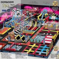 Equipo Comercial de FEC para Interiores Directo de Fábrica, Temática Cyberpunk Vaporwave, Foso de Espuma, Pista de Barras, Circuito de Cuerdas, Trampolín Interactivo