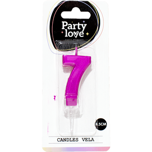 Candela Numero 7 per Feste, 4,5 Cm, Fucsia, Candele per Compleanno - Product Image 1