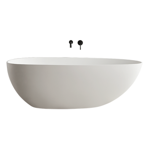 Foshan Soft <strong>Cloud</strong> Eco-Friendly Freestanding Soaking Oval Marble <strong>Tub</strong> with Stone &amp; Acrylic Matte White Modern Design for Massage - Product Image 1