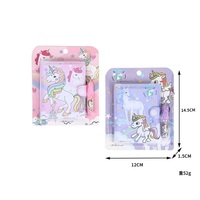 Carnet promotionnel personnalisé pour enfants, motif dessin animé mignon, couverture en PVC/PP imitation cuir, format mini à feuilles mobiles, 10,5x8,2cm, 43 feuilles