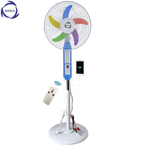 16 "inch <span class=keywords><strong>12V</strong></span> AC DC điều khiển từ xa có thể sạc lại đứng fan hâm mộ với ánh sáng LED - Product Image 1