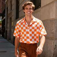 Chemise pour homme à col pointu, en twill extensible, respirante, résistante à la décoloration, avec boutons perlés entièrement personnalisables