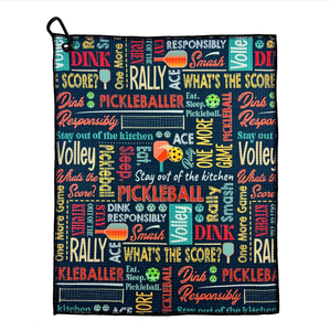 Serviettes de golf <span class=keywords><strong>Wolf</strong></span>, serviettes de sport avec motifs de raquettes, balles et phrases, serviettes de pickleball, cadeau de retraite - Product Image 1