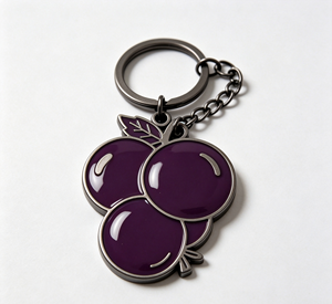 Purple Enamel Grape Keychain Metal <b>Key</b> <b>Ring</b> Alloy <b>Bag</b> Charm Pendant for Gift and Purse Decoration - Product Image 3