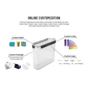 आयताकार प्लास्टिक लिडडेड स्टोरेज कंटेनर पालतू जानवर पनीर और फलों के लिए डिब्बों के साथ - Product Image 4