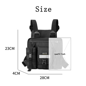 Bolsa de Pecho Multifuncional de Nailon de Alta Calidad, Estilo Nuevo, Personalizada, OEM, ODM, para Hombre, con Franja Reflectante, Negra - Product Image 3