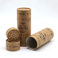 Vente en gros de contenants en carton biodégradables Tube de papier kraft d'emballage de poudre avec tamis à papier
