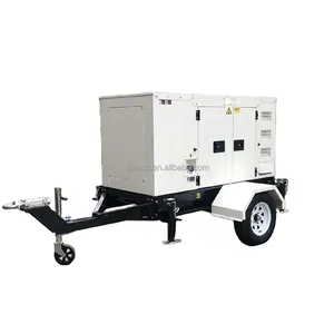 super silent three phase generator with trailer EPA Perkin 40kw 50kw portable generator set 50 kw