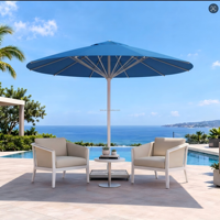 Parasol de terrasse rond en aluminium extra large de 8 m, vente chaude d'usine, ombrage extérieur commercial, taille personnalisée, parasol d'extérieur américain