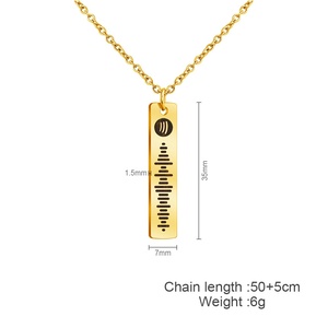 Collana con Ciondolo Lungo Personalizzabile con Codice QR Spotify, Stile Hip-hop Unisex, Barcode per Ascoltare <span class=keywords><strong>Musica</strong></span> - Product Image 4