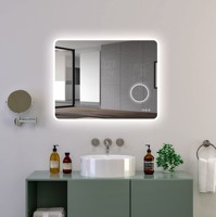 Miroir intelligent rectangulaire moderne à LED BATHNOLOGY avec interrupteur tactile, miroir de salle de bain grossissant pour la maison ou le salon de coiffure, maquillage pour les hôtels