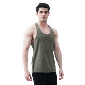 Débardeur de course pour homme en maille tricotée 100 % coton, respirant, séchage rapide, imprimé graphique, logo frontal, idéal pour le fitness et la musculation estivale - Product Image 2
