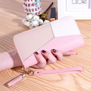 Long Leather Zipper Purse Girls Geometric Patterns Wallets Tassel Wallets Simple Card Holder Women Slim Wallet - Product Image 3