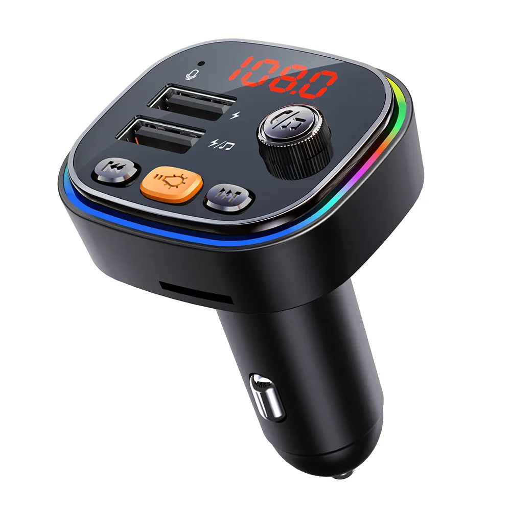Low Price Universal 2 In 1 Stereo Fm Modulator Transmitter Bt Car Fast Charger Adapter Car Mp3 Player With Dual Usb For Iphone