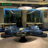 Canapé modulaire en velours et cuir véritable de luxe italien, avec structure en bois de burl, design modulaire, idéal pour villa, hôtel, appartement, salon