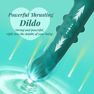 G-spot boncuklu itme vibratör yapay penis 10 bükülmüş boncuk desenleri klitoral stimülatör dönen özellikleri yeşil silikon + ABS günlük - Product Image 5