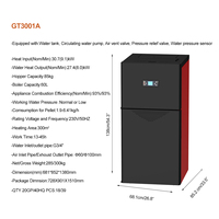 CE ROHS GT3001A 30.7kW Poêle à granulés hydroélectrique écologique en acier noir pour garage / sous-sol Caldera Hidro De Pellet