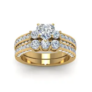 Custom Vintage Party Jewelry Big Yellow Diamond Ring For Women Men