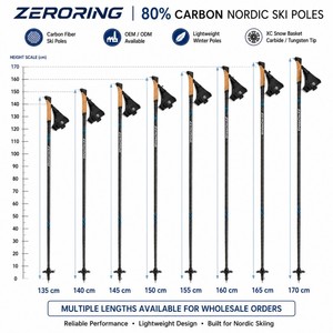 Bastones de Esquí Nórdico Zeroring 80% Carbono, Ligeros, con Empuñadura de Corcho, OEM - Product Image 5