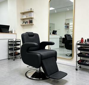 Silla de Barbero Hidráulica Antigua de Alta Resistencia en Oferta, Silla de Barbero Vintage para Hombre en Peluquería - Product Image 1
