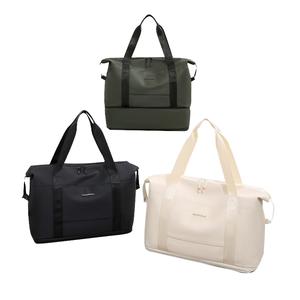 Bolsa de Lona de PVC de Gran Capacidad con Cierre de Cremallera, Estilo Moderno en Color Sólido, para Viajes Cortos de Negocios y Almacenamiento al Aire Libre - Product Image 1