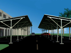 Carport bipv ระบบการจอดรถกันน้ำสี่ขั้ว - Product Image 5