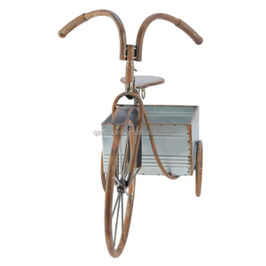Pot de jardin en métal galvanisé avec support, jardinière pour vélo, voiture - Product Image 2
