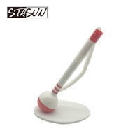 Stylo de sécurité STASUN avec cordon enroulé antivol et base ovale pour banque, bureau, réception, comptoir, papeterie