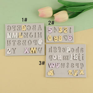 Vente chaude bricolage majuscules minuscules lettres numéro 3D <span class=keywords><strong>Silicone</strong></span> <span class=keywords><strong>moule</strong></span> Fondant <span class=keywords><strong>chocolat</strong></span> cuisson gâteau décorer faire porte-clés moules - Product Image 3