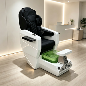 Sillón de Pedicura de Lujo Moderno con Función de Masaje, Sillón de Pedicura de Fibra de Vidrio Blanco, Sillón de Pedicura Eléctrico Reclinable - Product Image 1