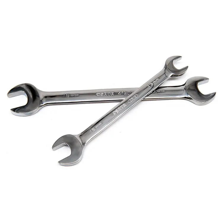 Guaranteed chorme customized logo CRV side wheel double spanner open-end wrench