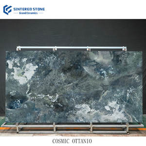 Ubin porselen ekspor Vietnam lantai besar 12mm kualitas tinggi pembuluh biru meja kuarsa buatan lembaran batu disinter - Product Image 3