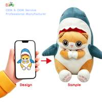 Peluche Douce Personnalisée en Forme de Chat Requin Mignon, Coussin de Lit en Coton PP, Jouet en Peluche Rembourré, Cadeau d'Anniversaire, Fabricant OEM
