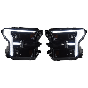 ไฟหน้าโปรเจคเตอร์คู่ LED DRL สำหรับ <span class=keywords><strong>Ford</strong></span> F150 ปี 2015-<span class=keywords><strong>2020</strong></span> อัพเกรดสไตล์ปี 2021 รุ่น Raptor <span class=keywords><strong>XL</strong></span> XLT โครงสีดำ อุปกรณ์ตกแต่งรถยนต์ - Product Image 1