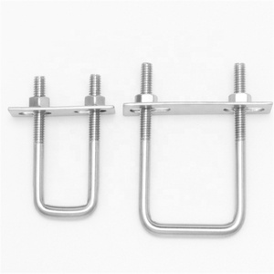 DIN cường độ cao độ cứng thép vuông <span class=keywords><strong>U</strong></span>-Bu lông 3/4 "(20mm) bên trong Chiề<span class=keywords><strong>u</strong></span> rộng carbon thép hạt 80mm Chiề<span class=keywords><strong>u</strong></span> dài khung tấm máy giặt đồng bằng - Product Image 2