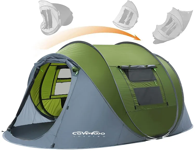 Benutzer definierte Familie Camping Outdoor wasserdicht 2 oder 4 oder 6 oder 8 Personen tragbare automatische Instant Pop-up-Zelt