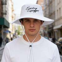 Chapeau de pêcheur OEM, camping, randonnée, pêche, tactique, surf, large bord, logo personnalisé brodé, chapeau de seau, chapeau boonie avec cordon