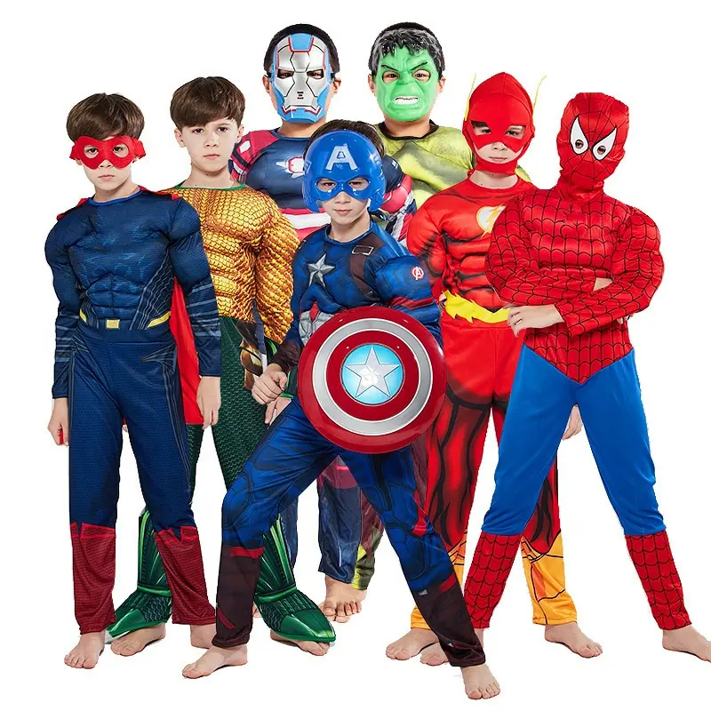 Kostum Cosplay Pesta Anak-anak Halloween, Kostum Cosplay Anak Laki-laki dan Perempuan, Permainan Peran Pahlawan Super, Kostum Pesta Halloween Anak-anak Spiderman