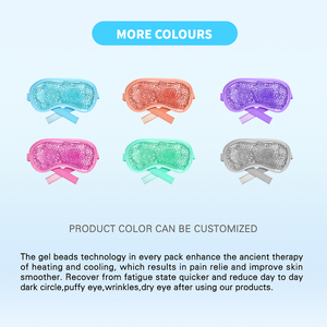 Hot Wholesale Plüsch Augen maske mit verstellbaren Trägern und Hot/Cold Therapy <span class=keywords><strong>Gel</strong></span> Perlen für Puffy Eyes Relief All Seasons Verwendung - Product Image 4