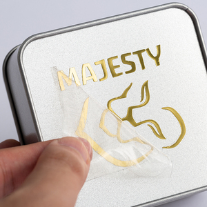 สติกเกอร์โลโก้โลหะแบบกำหนดเอง กันน้ำ สำหรับตกแต่งแก้ว ขวด และบรรจุภัณฑ์ - Product Image 1