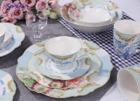 Assiette à dessert en céramique New Bone China Vintage de 8 pouces avec mini assiettes pour gâteau et thé Ensemble de buffet pour la maison et le café