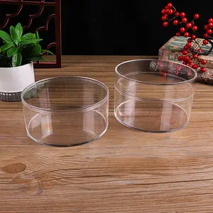 Wholesale Cylinder Transparent Plastic With Lid Sealed Food Candy Box Pastry Cake Packaging Boxes