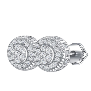 925 Sterling <b>Silver</b> VVS Moissanite Diamond <b>Stud</b> Earring Fine Fashion Jewelry for Party Wedding Birthday Gift - Product Image 1