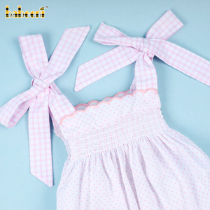 Babeeni Pelele de Algodón 100% con Estampado Piqué Fruncido y 2 Lazos Rosas para Bebé Niño, Certificado OEKO-TEX, Retardante de Llama, Cierre a Presión, Ideal Verano - Product Image 1