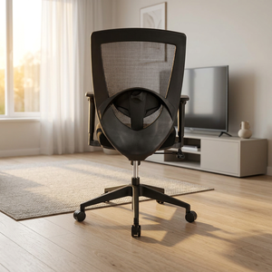 Silla de Oficina Ergonómica de Malla con Reposabrazos Ajustables y Base Giratoria para Uso en Oficina en Casa - Product Image 1